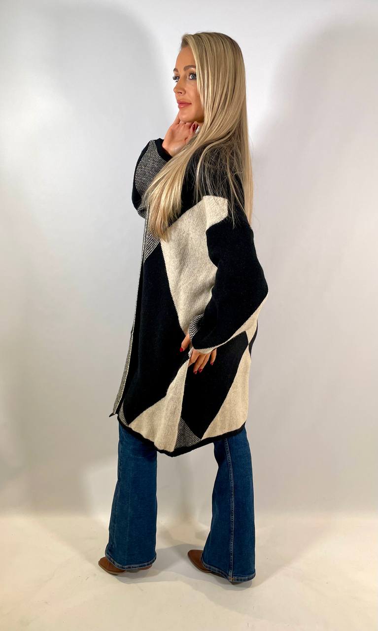 Abstract Soft Knitted Cardigan