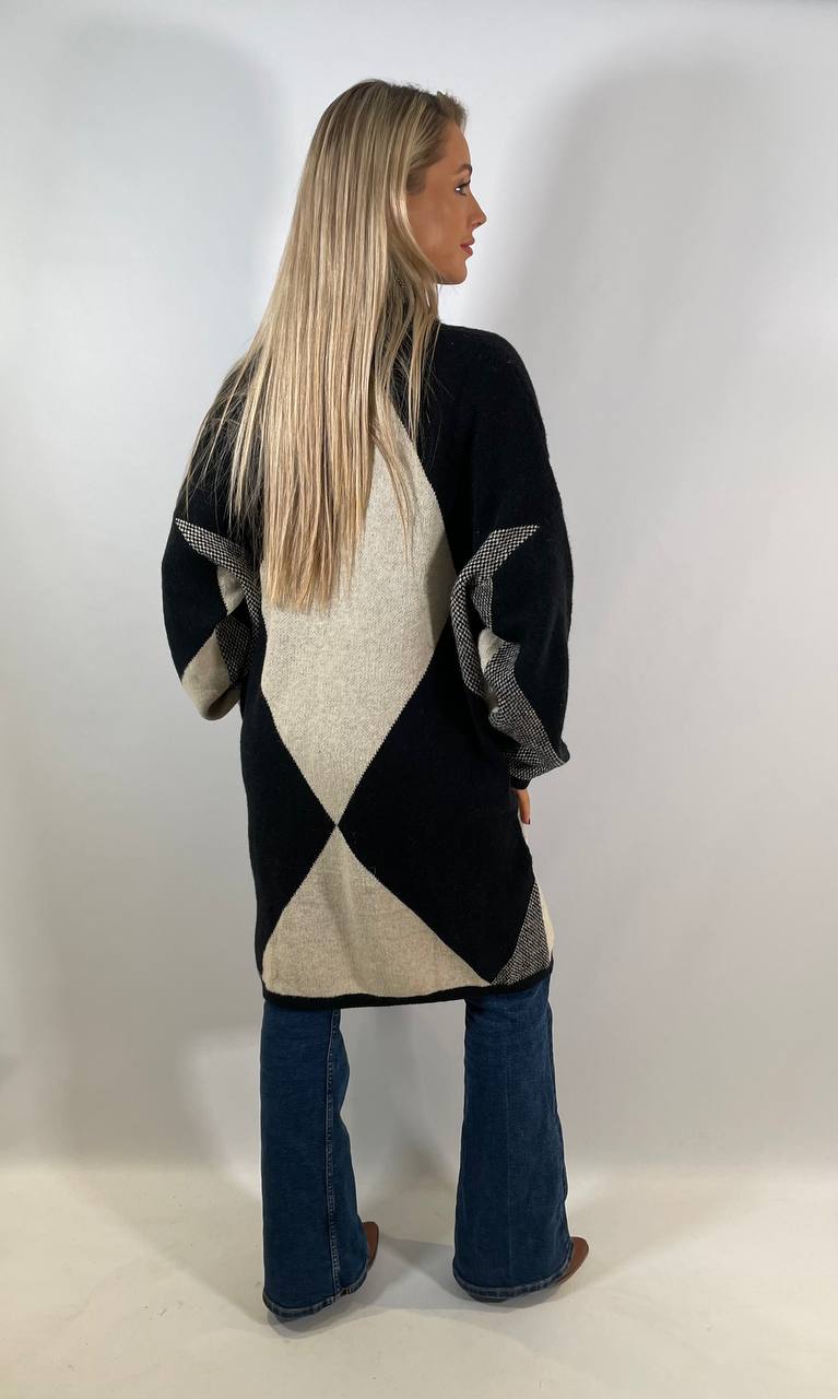 Abstract Soft Knitted Cardigan