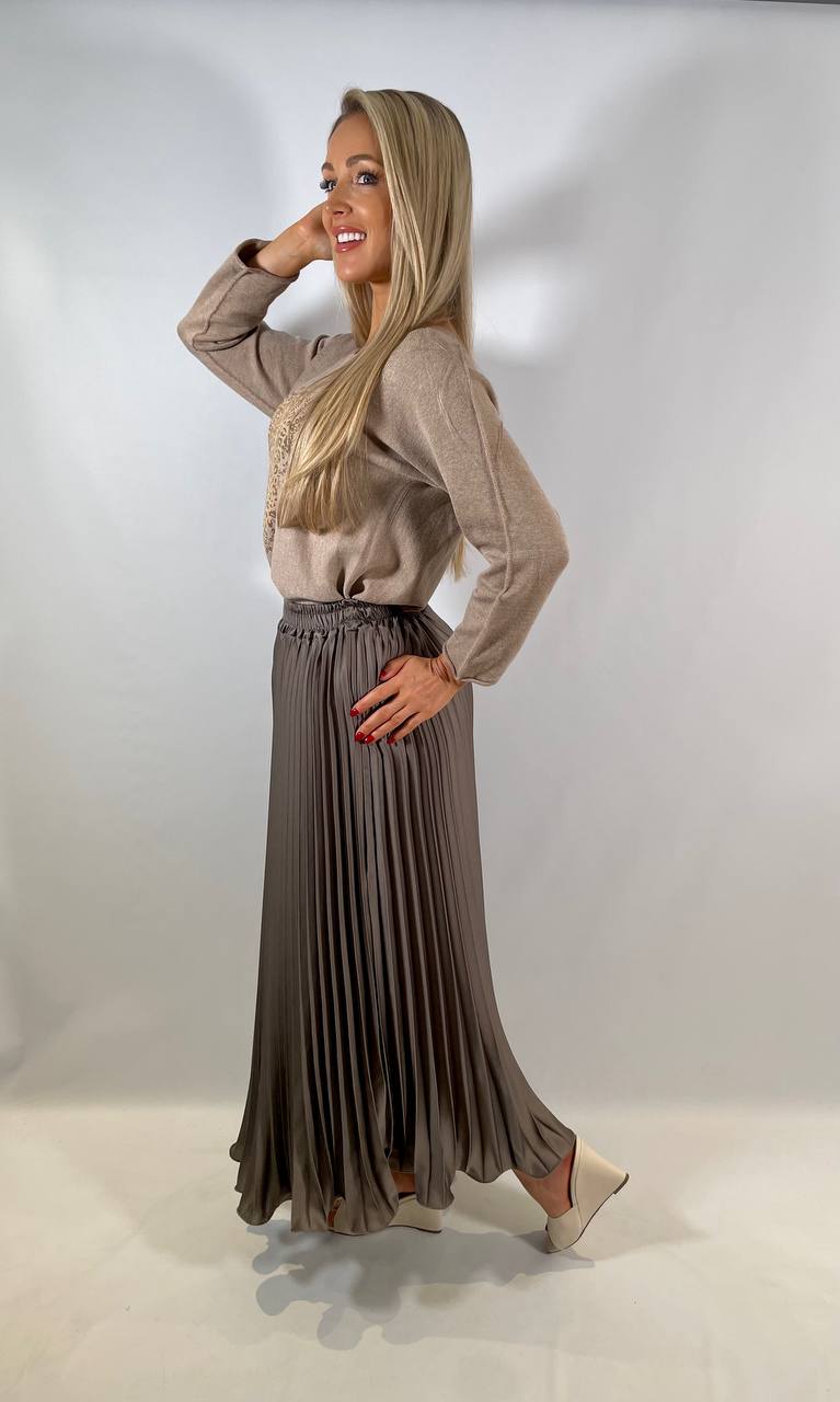 Satin Pleat Skirt