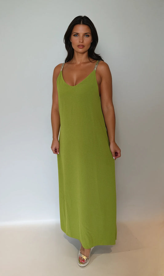 Ariel Cross Back Beaded Maxi Dress