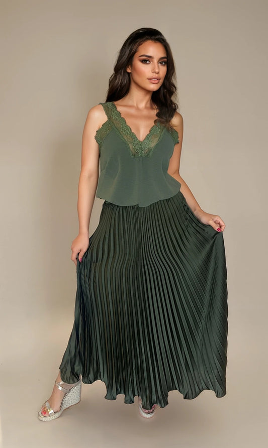 Satin Pleat Skirt