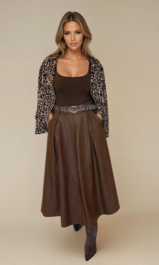 Kitty Leather look Skirt