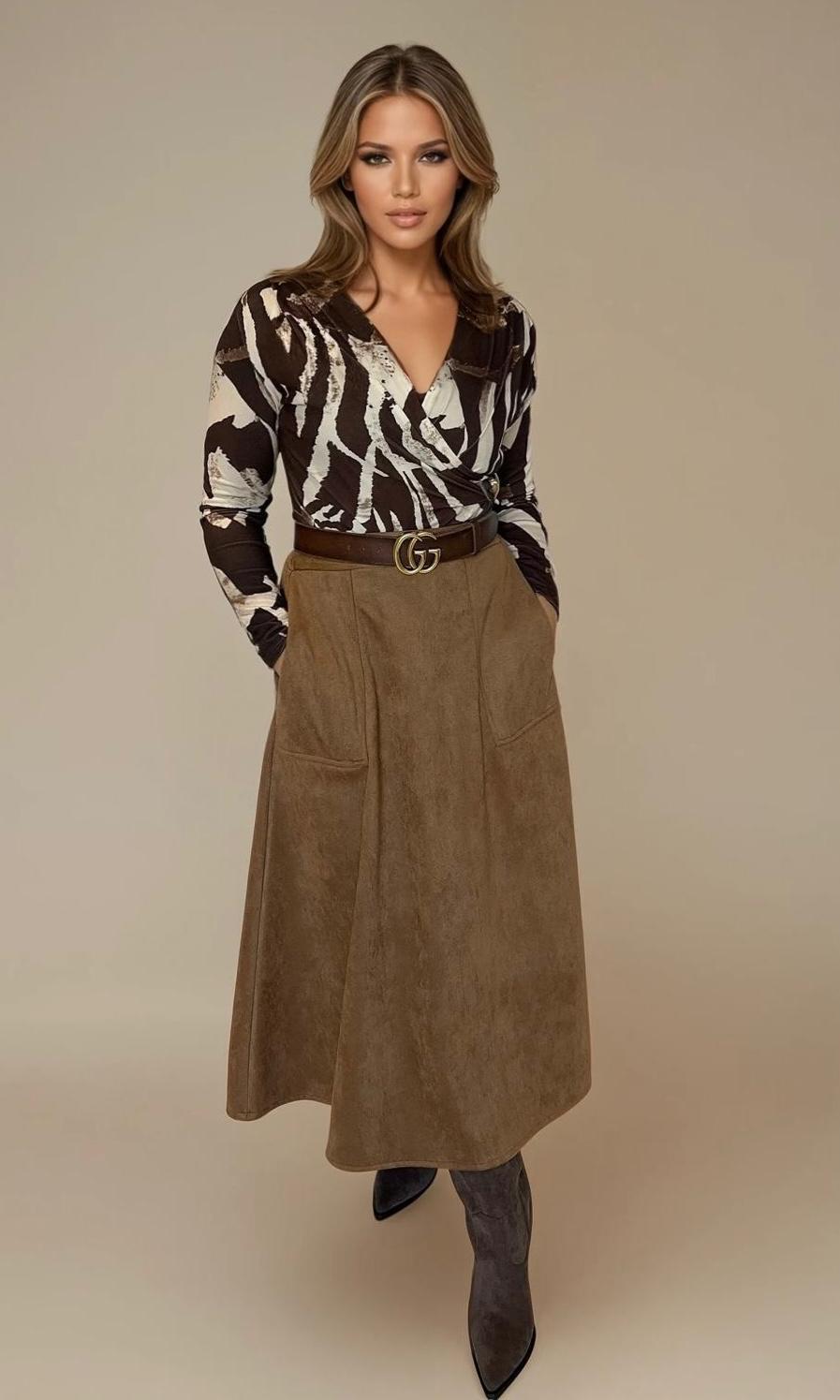 Rita Suedette Pocket Skirt