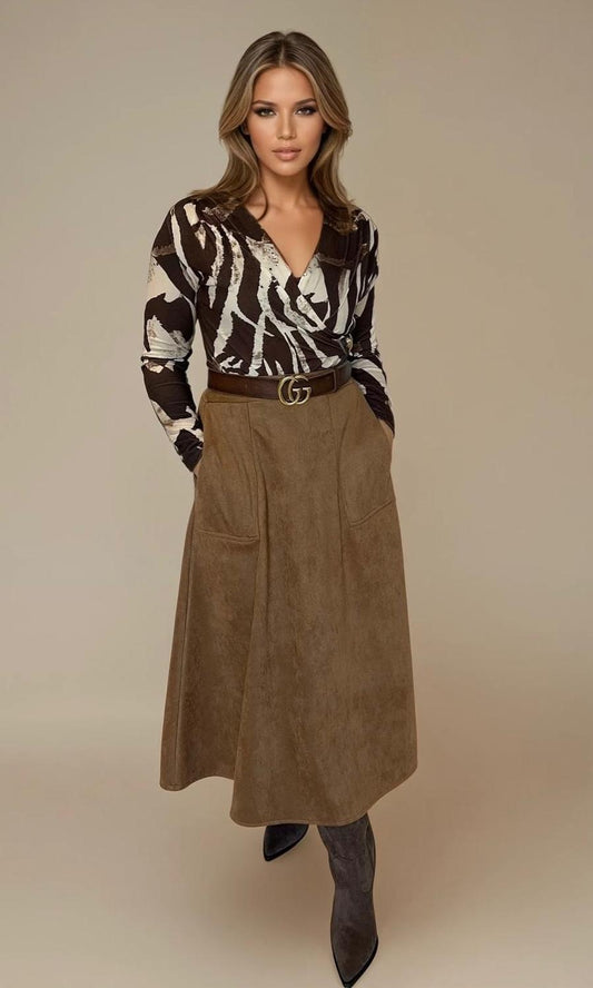 Rita Suedette Pocket Skirt
