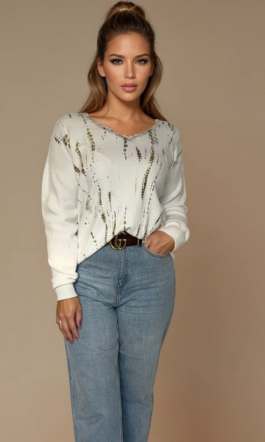 Anastasia Gold Splash Detail Jumper