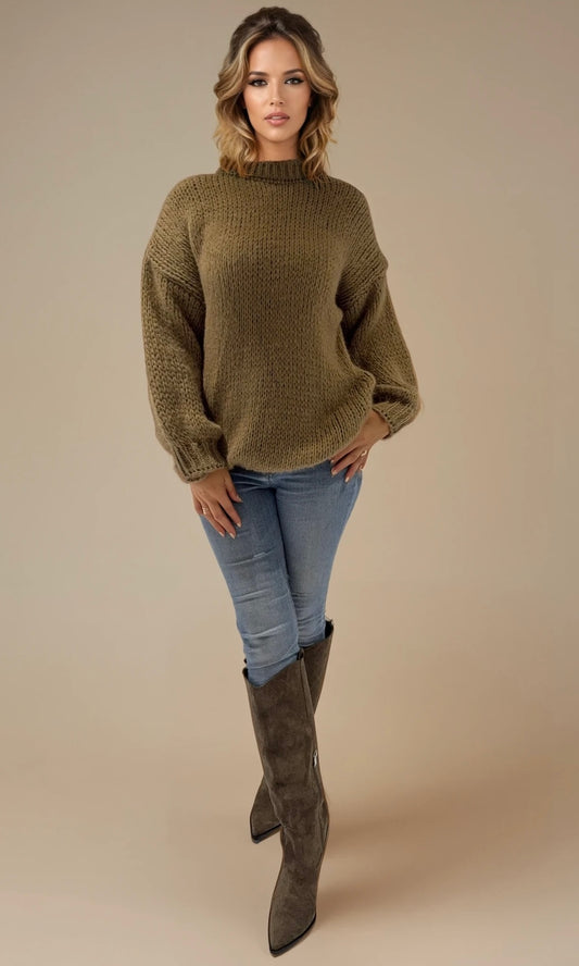 Thea Balloon Sleeve Cosy Knit Jumper