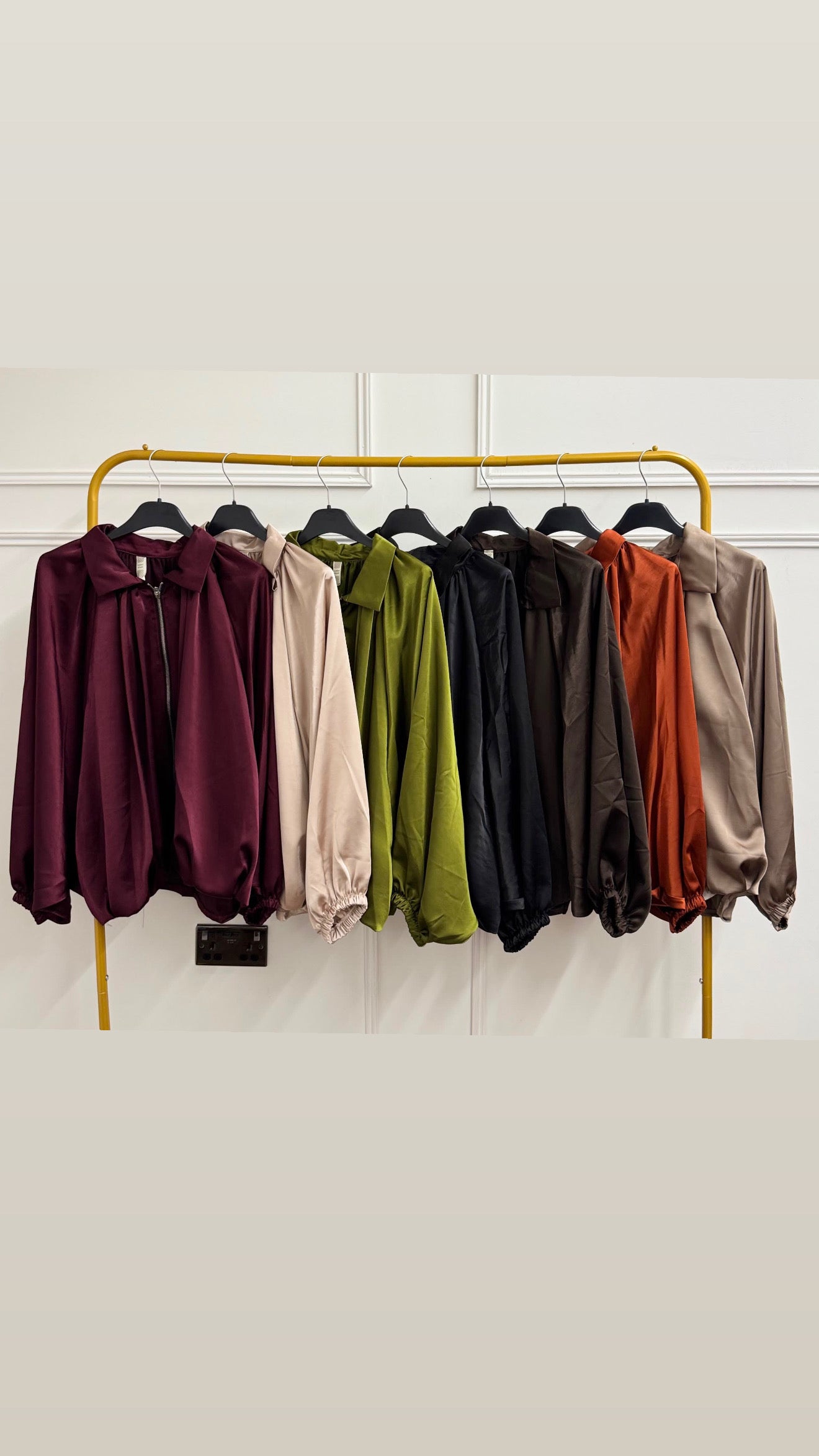 Amelia satin feel puff hem Jacket