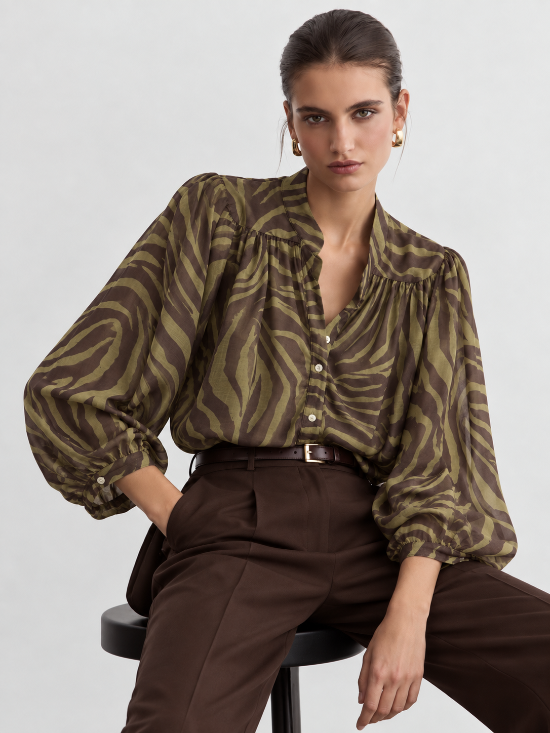 Zara zebra blouse