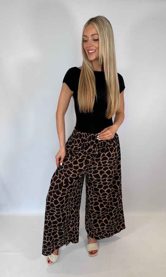 Elasticated Waist Print Culottes