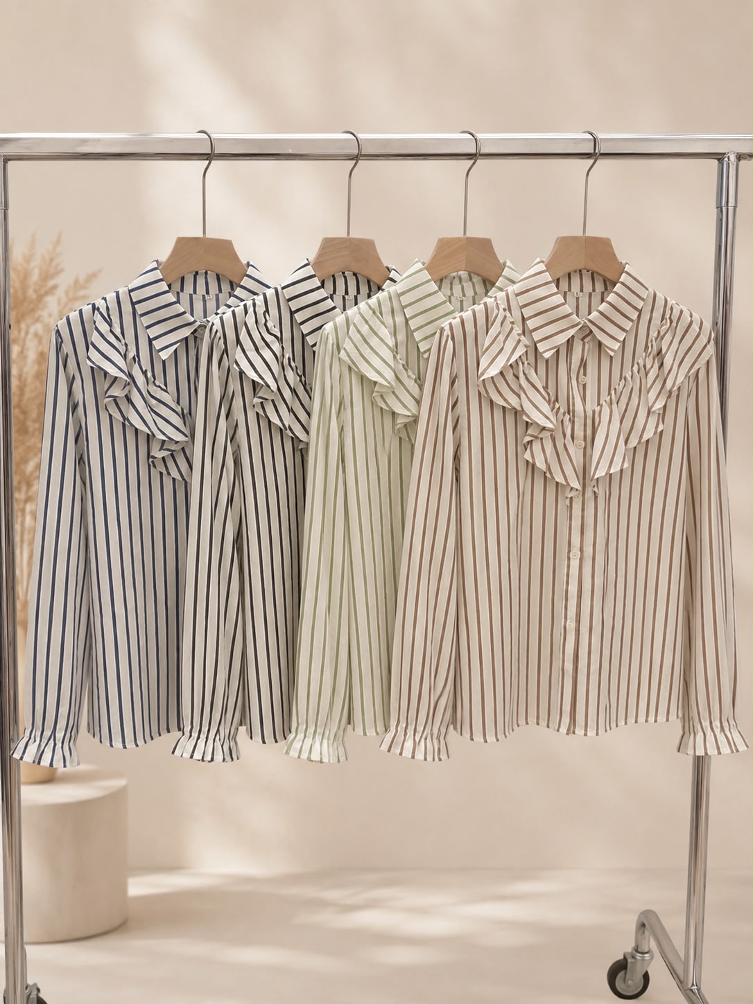 Heidi stripe ruffle shirt