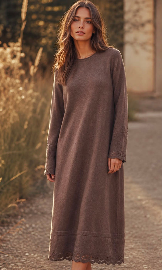 Audrey lace trim dress