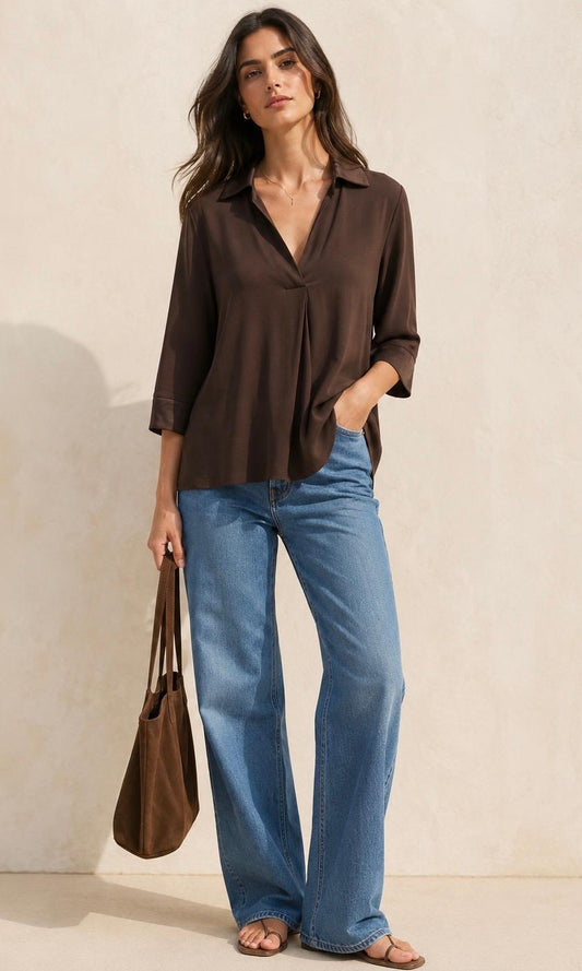 Ella V neck top