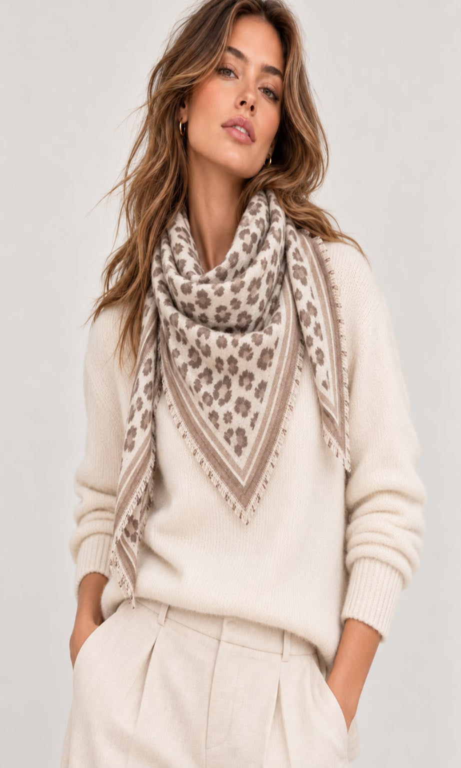 Leopard triangle scarf