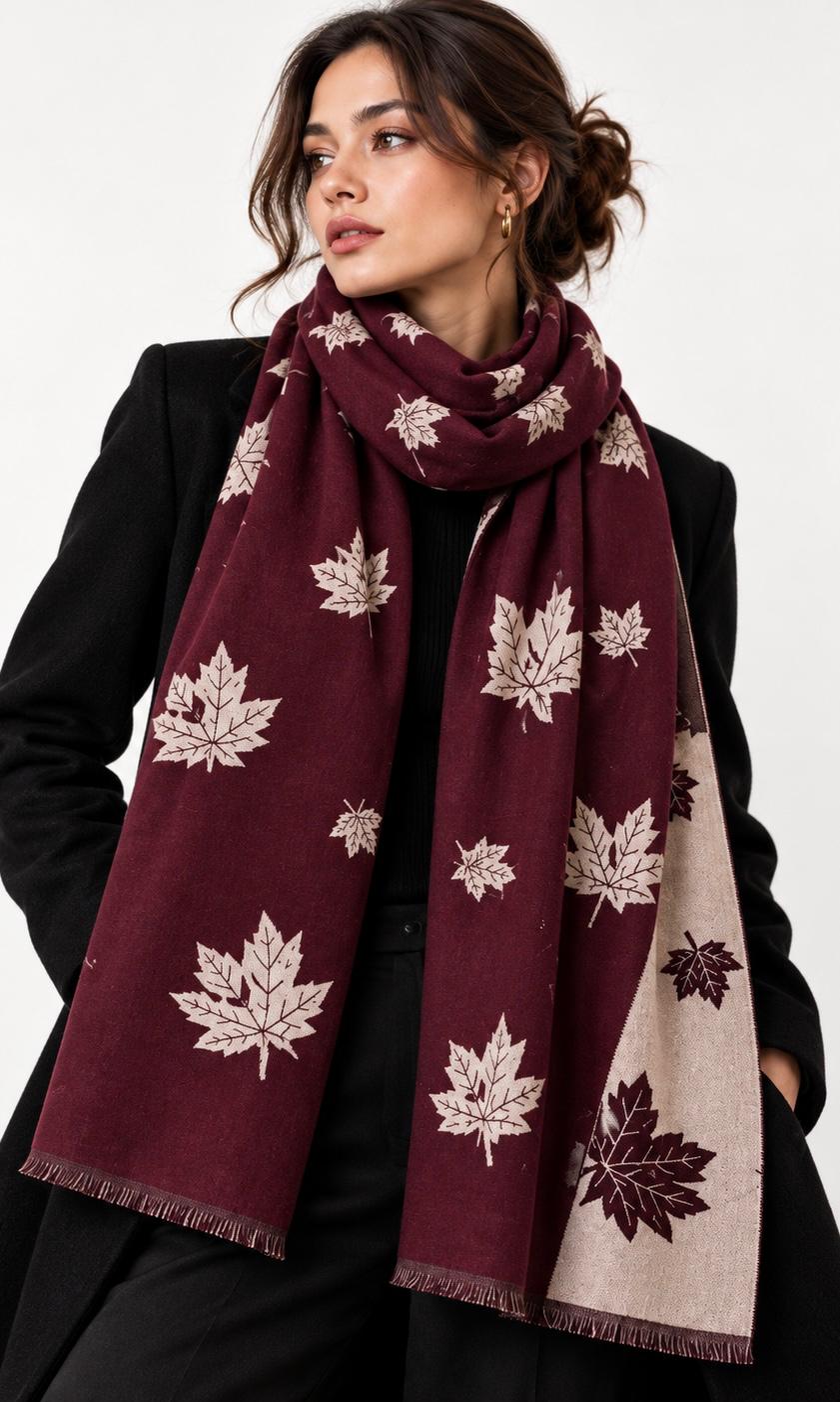 Autumn leaf scarf, Reversible