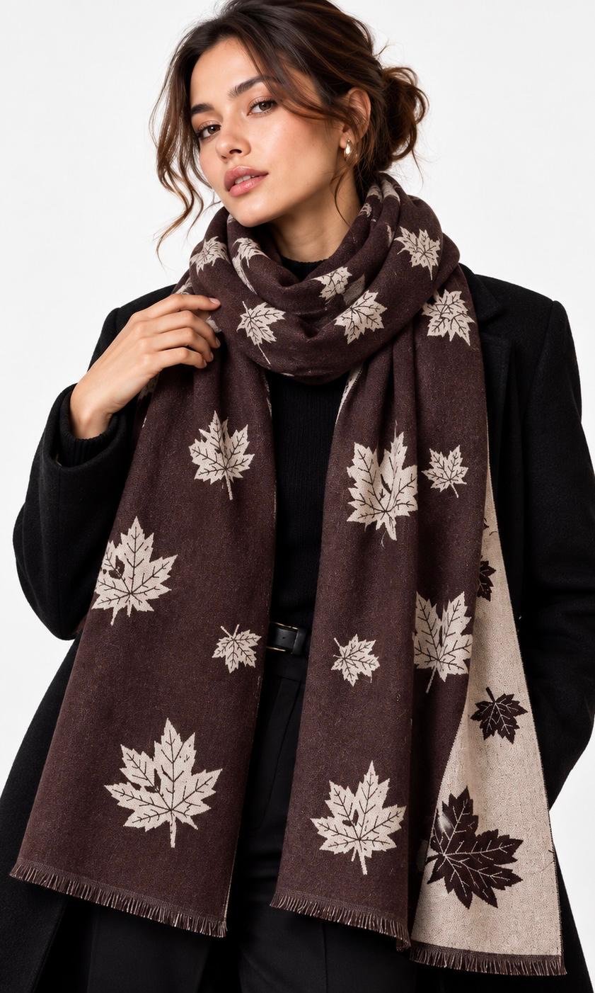 Autumn leaf scarf, Reversible