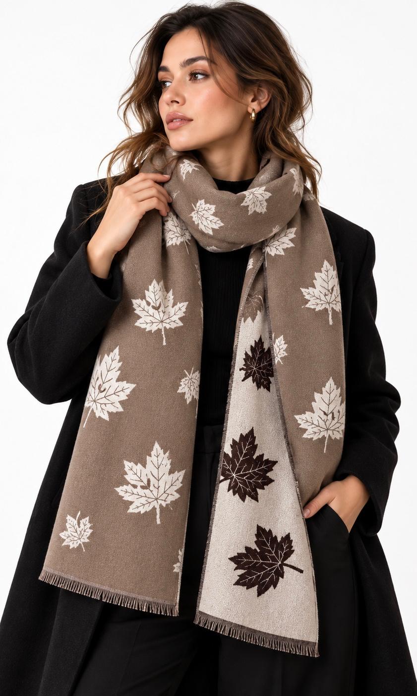 Autumn leaf scarf, Reversible
