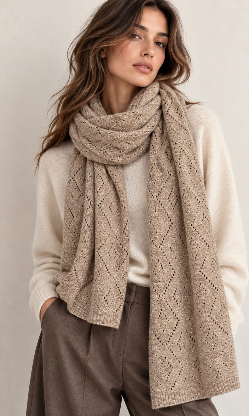 Sofia diamond sparkle soft knit scarf