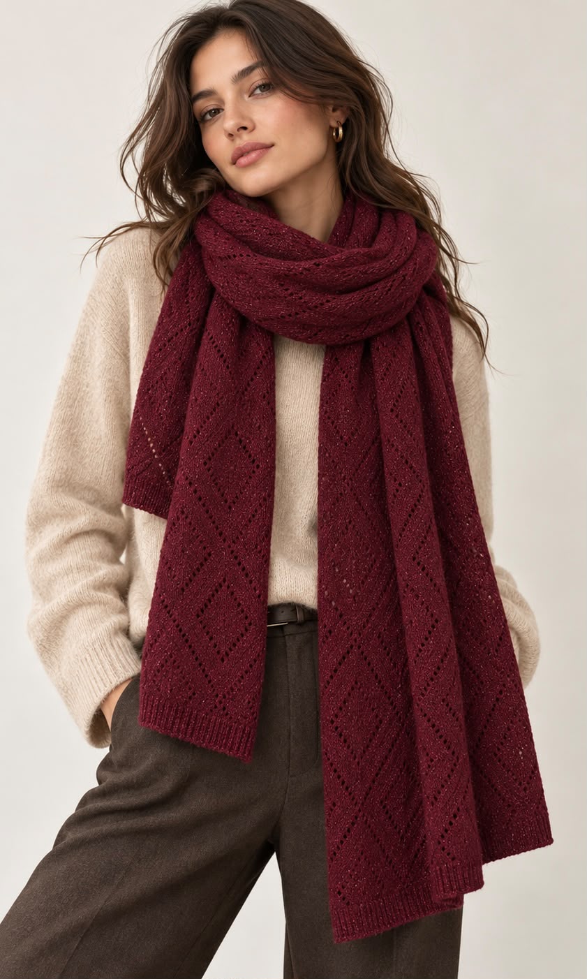 Sofia diamond sparkle soft knit scarf