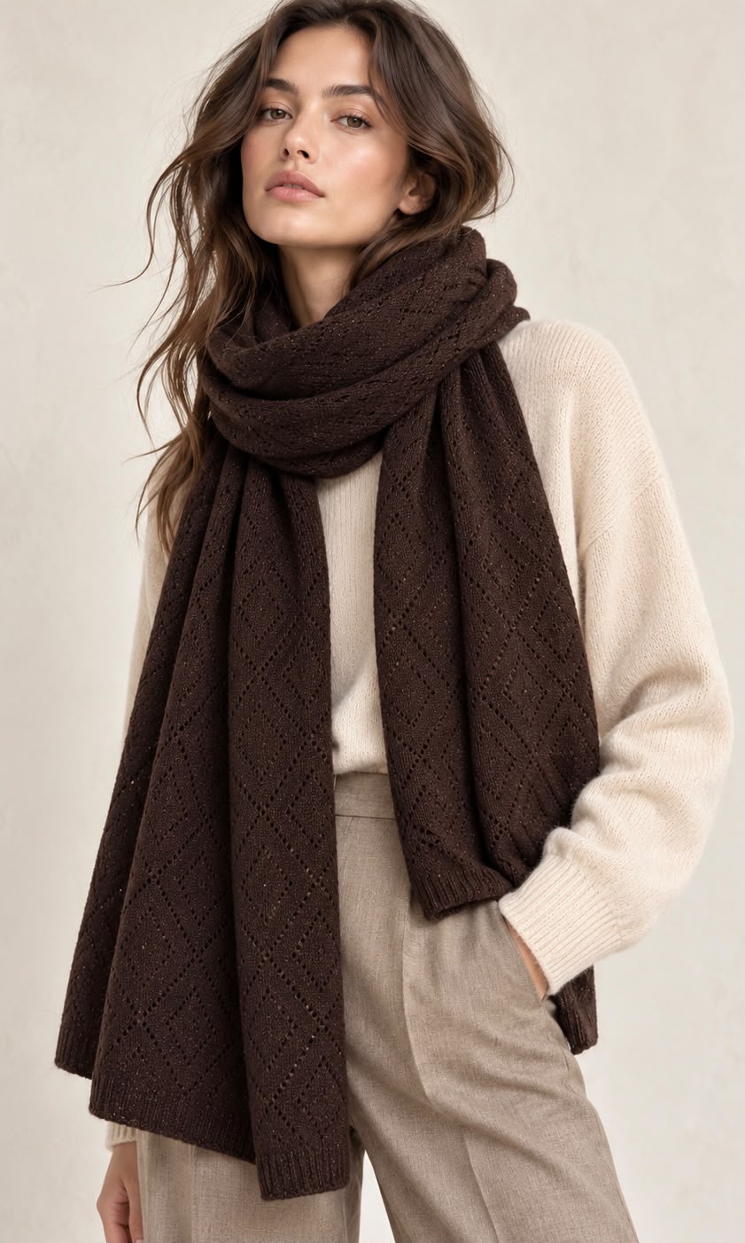 Sofia diamond sparkle soft knit scarf