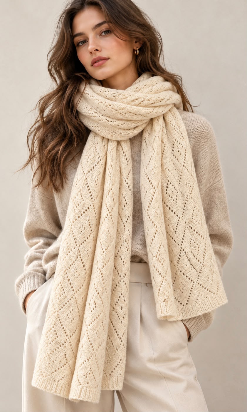 Sofia diamond sparkle soft knit scarf