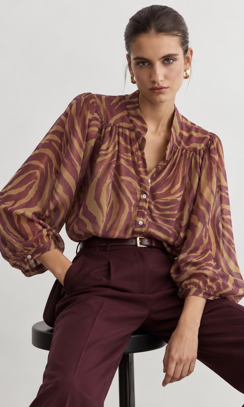 Zara zebra blouse