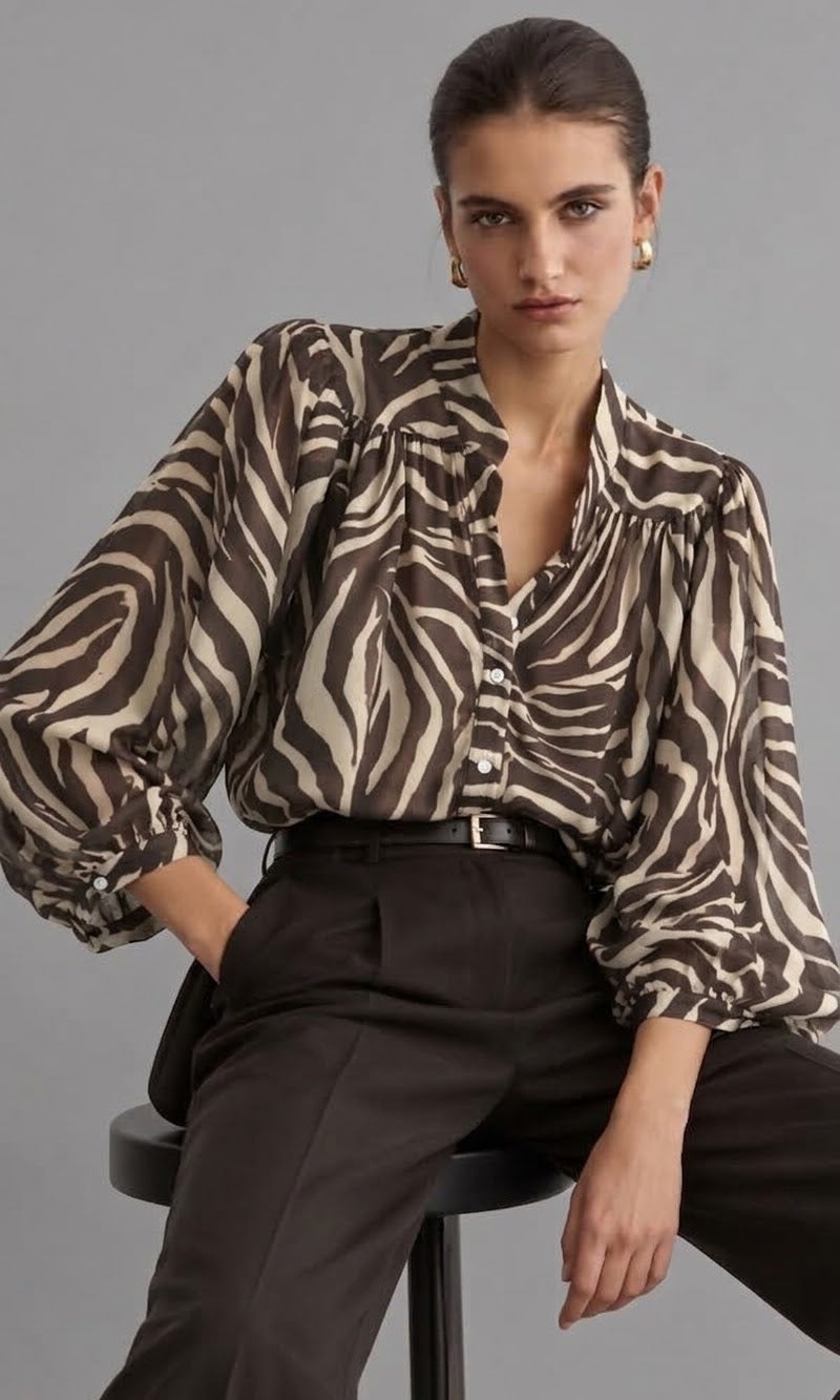 Zara zebra blouse