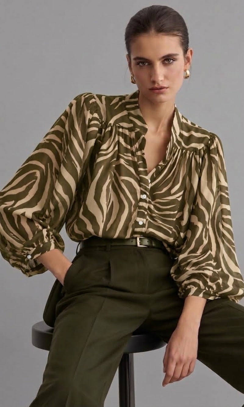 Zara zebra blouse